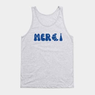 Merci Croissant Francophile Graphic Tank Top